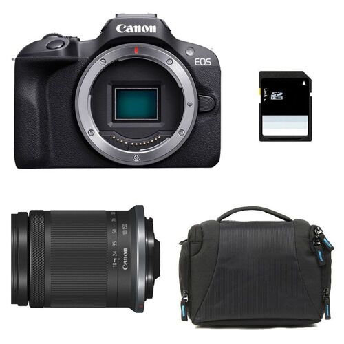 CANON EOS R100 + RF-S 18–150 mm f/3,5–6,3 IS STM, 3 Jahre Garantie + Tasche + 8-GB-SD-Karte