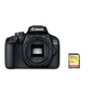 CANON EOS 4000D Spiegelreflexkamera, 18 Megapixel, nur Gehäuse, schwarz + 32-GB-SD-Karte