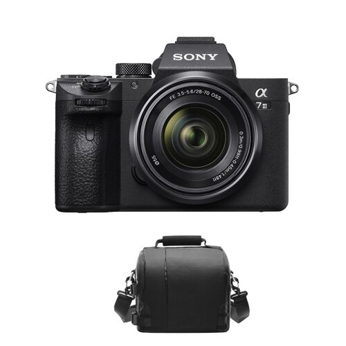 SONY Alpha A7 III Systemkamera 24,2 Megapixel, Kit mit SEL 28–70 mm F3,5–5,6 OSS + Tasche