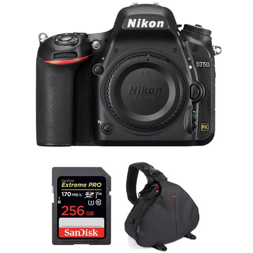 Nikon D750 (ohne Objektiv) + SanDisk 256 GB Extreme PRO UHS-I SDXC 170 MB/s + Tasche | 2 Jahre Garantie
