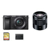 Sony A6400 24,2 Megapixel Schwarz + SEL 16–50 mm F3,5–5,6 OSS + SEL 50 mm F1,8 OSS + 64-GB-SD-Karte + NP-FW50-Akku
