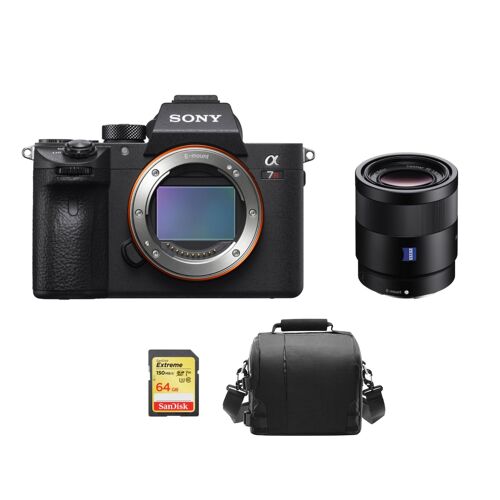 Sony Alpha 7R III (A7R III) 42,4 Megapixel + SEL 55 mm F1,8 ZA + 64 GB SD-Karte + Kameratasche
