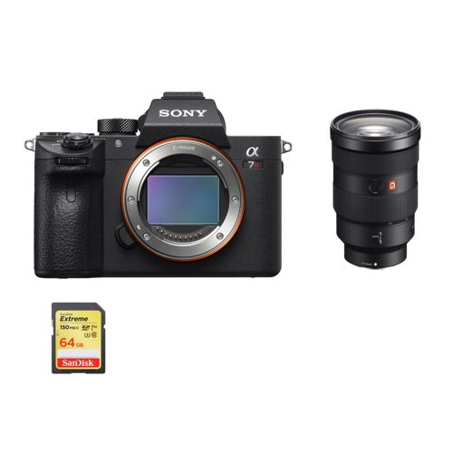 Sony Alpha 7R III Systemkamera mit 42,4 Megapixel + SEL-Objektiv 24–70 mm F2,8 GM + 64-GB-SD-Karte