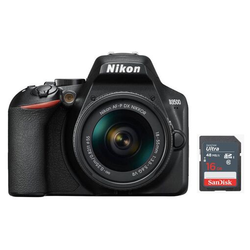 Spiegelreflexkamera NIKON D3500 + 18-55 VR + Tasche + 16 GB + Akku
