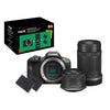 Canon EOS R100 Hybridkamera-Set in Schwarz + RF-S-Objektiv 18–45 mm f/4,5–6,3 IS STM + RF-S-Objektiv 55–210 mm