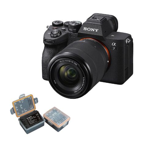 Sony Alpha A7 IV 33 Megapixel + Objektiv 28–70 mm + 1 Kingma-Akku 2000 mAh (Sony NP-FZ100)