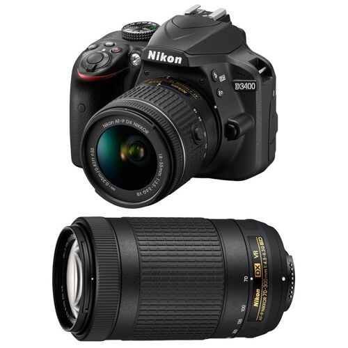 Nikon D3400 + Objektive AF-P DX 18–55 mm und 70–300 mm VR