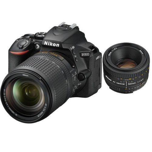 NIKON D5600-Set mit AF-S 18–140 mm F3,5–5,6G ED VR DX + AF 50 mm F1,8D