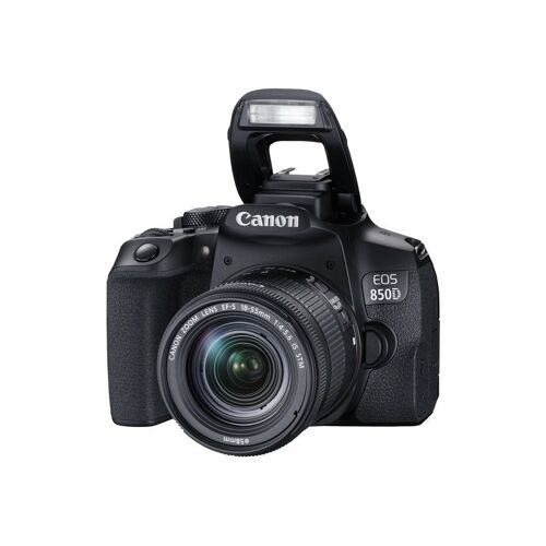 Canon EOS 850D – Digitalkamera – Spiegelreflexkamera – 24,1 MP – APS-C – 4K / 30 fps – 3-facher optischer Zoom, Objektiv EF-S 18–55 mm IS STM – WLAN, Bluetooth