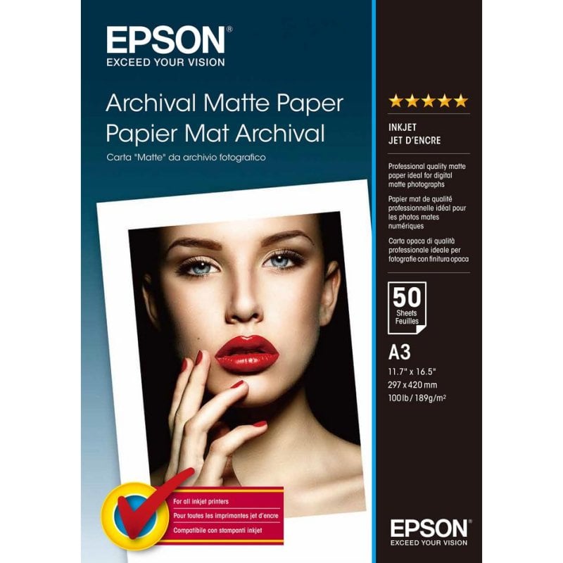 Epson Archival Matte Paper A3 189 g/m² 50 Blatt, matt