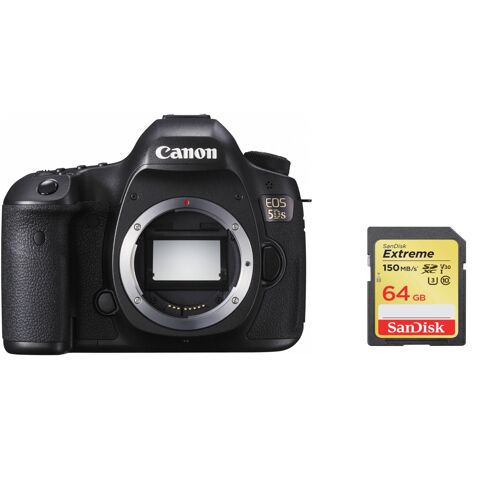 CANON EOS 5DS Spiegelreflexkamera mit 50,6 Megapixeln (Gehäuse) + 64-GB-SD-Karte