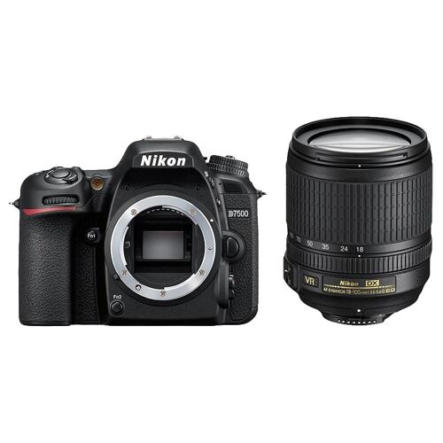 Nikon D7500 + AF-S DX NIKKOR 18–105 VR Spiegelreflexkamera-Set, 20,9 MP CMOS, 5568 × 3712, schwarz