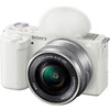 Sony ZV-E10-Set mit 24,2 Megapixel + 16–50-mm-Objektiv, weiß