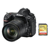 NIKON D850 Spiegelreflexkamera mit 45,7 Megapixeln + KIT-Objektiv AF-S 24–120 mm F4G ED VR + 64-GB-SD-Karte