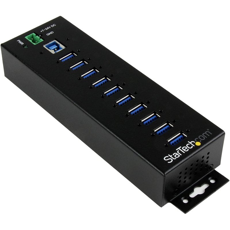 StarTech.com HB30A10AME USB 3.2 Gen 1 (3.1 Gen 1) Typ-B Schnittstellen-Hub, 5000 Mbit/s, schwarz