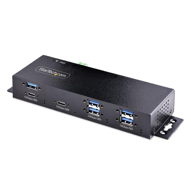 Startech-Hub mit 7 Anschlüssen, 10 Gbit/s, USB 3.2, industrieller ESD-Schutz, zur Montage geeignet