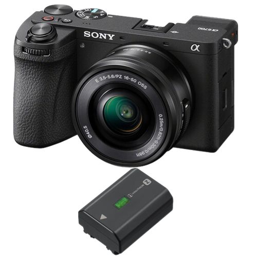 Spiegellose Kamera Sony a6700 + Objektiv Sony E PZ 16–50 mm F 3,5–5,6 OSS + Akku Sony NP-FZ100