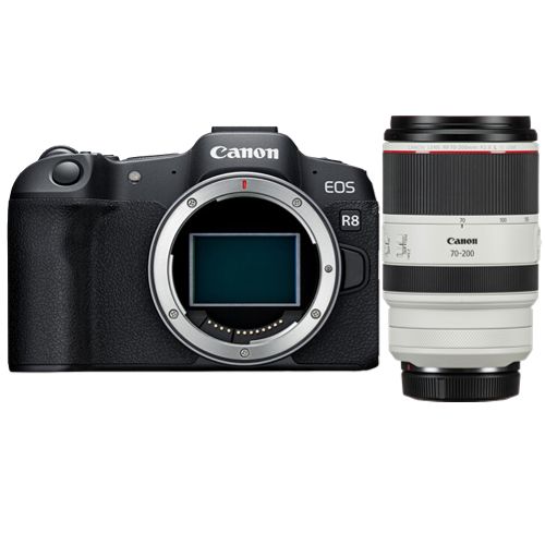 Canon EOS R8 Kamera + RF 70–200 mm f/2,8 L IS USM Objektiv