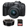Canon EOS R8 Kamera + RF 24–50 mm f/4,5–6,3 IS STM Objektiv + EF-EOS R-Adapter + SanDisk 32 GB Extreme Pro SDHC USH-II 4K U3 300 MB/s