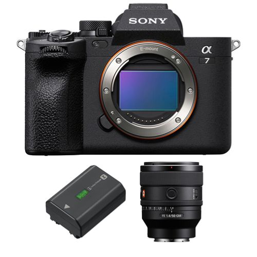 Sony Alpha A7 Mark IV Kamera + FE 50 mm f/1,4 GM + Akku NP-FZ100