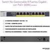 NETGEAR GS108LP Unmanaged Gigabit-Ethernet (10/100/1000) Power over Ethernet (PoE) 1U Schwarz, Grau