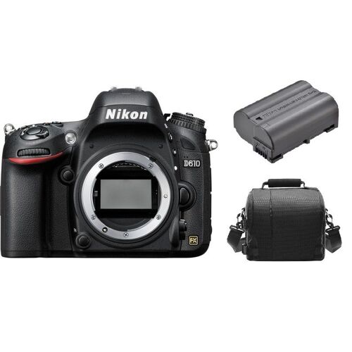 NIKON D610 Spiegelreflexkamera, 24,3 Megapixel, Gehäuse + Tasche + EN-EL15B-Akku
