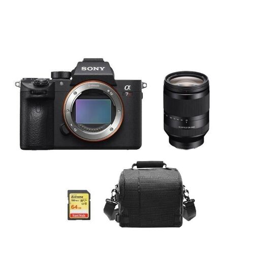 Sony Alpha 7R III (A7R III) 42,4 Megapixel + SEL 24–240 mm F3,5–6,3 OSS + 64-GB-SD-Karte + Kameratasche
