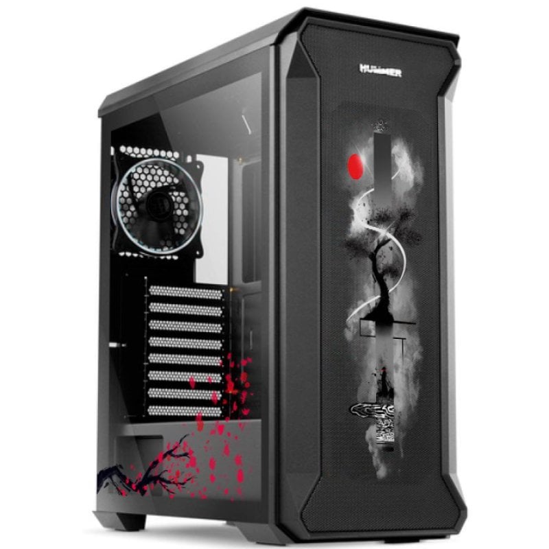 ATX-Gehäuse Nox Hummer Quantum mit gehärtetem Glas, ARGB, USB 3.0, Japan-Edition