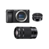 Sony A6400 ILCE-6400 Hybridkamera, 24,2 Megapixel, schwarz + Objektiv SONY SEL 16–50 mm F3,5–5,6 OSS, schwarz + Objektiv SONY SEL 55–210 mm F4,5–6,3 OSS, schwarz