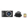 Sony A6000 Systemkamera, 24,3 Megapixel, Gehäuse ohne Objektiv, schwarz + 64 GB SD-Karte + Kameratasche