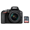 NIKON D3500 Spiegelreflexkamera mit 24,2 Megapixel + Kit-Objektiv AF-P 18–55 mm F3,5–5,6G VR + Tasche + 16-GB-SD-Karte