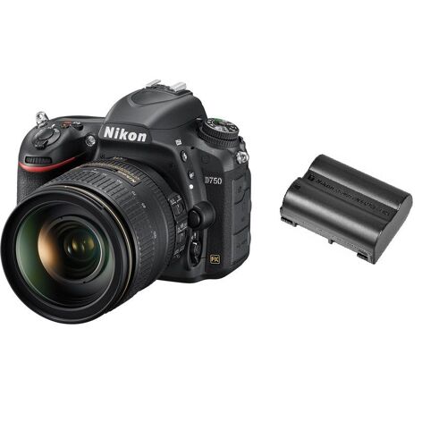 NIKON D750 Spiegelreflexkamera, 24,3 Megapixel, Kit mit AF-S 24–120 mm F4G ED VR + EN-EL15A-Akku