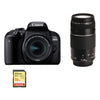 CANON EOS 800D Spiegelreflexkamera mit 24,2 Megapixeln + EF-S 18–55 mm F4–5,6 IS STM-Objektiv im Kit + EF 75–300 mm F4–5,6 III-Objektiv + 32-GB-SD-Karte