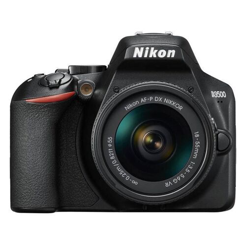 NIKON D3500 Spiegelreflexkamera mit 24,2 Megapixel + Kit-Objektiv AF-P 18–55 mm F3,5–5,6G VR + Tasche