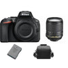 NIKON D5600 Spiegelreflexkamera mit 24,2 Megapixel + Objektiv AF-S 18–105 mm F3,5–5,6G ED VR + Tasche + Akku EN-EL14A