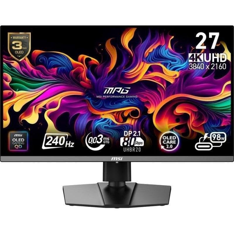 MSI MPG 272URX 27-Zoll-Monitor, UltraHD 4K, 240 Hz, QD-OLED, 0,03 ms, Adaptive Sync, USB-C, höhenverstellbar