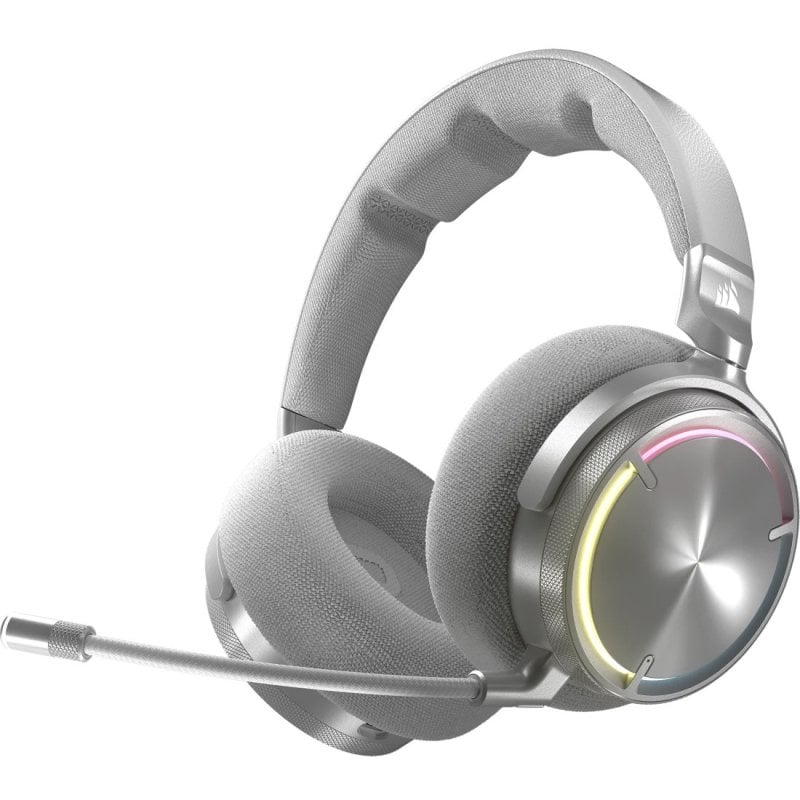 Corsair VIRTUOSO MAX Silber – kabellose Gaming-Kopfhörer mit Dolby Atmos-Geräuschunterdrückung
