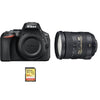 NIKON D5600 Spiegelreflexkamera mit 24,2 Megapixel + Objektiv AF-S 18–200 mm F3,5–5,6G ED VR II DX + 64-GB-SD-Karte