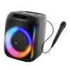 Cube Blaster 40 W Bluetooth 5.0 Party-Lautsprecher mit RGB-LED-Karaoke, USB, SD-Karte und Mikrofon, Schwarz
