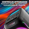 Cube Blaster 40 W Bluetooth 5.0 Party-Lautsprecher mit RGB-LED-Karaoke, USB, SD-Karte und Mikrofon, Schwarz