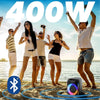 Cube Blaster 40 W Bluetooth 5.0 Party-Lautsprecher mit RGB-LED-Karaoke, USB, SD-Karte und Mikrofon, Schwarz