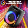 Cube Blaster 40 W Bluetooth 5.0 Party-Lautsprecher mit RGB-LED-Karaoke, USB, SD-Karte und Mikrofon, Schwarz