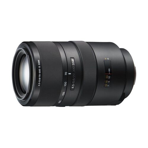 Sony-Objektiv SAL70300G – Zoomfunktion – 70 mm – 300 mm – f/4,5–5,6 G – Sony A-Typ – für die Handycam NEX-VG900; die DSLR-A100, SLT-A58, A65, A77; die F3Y; die a3000; die a7