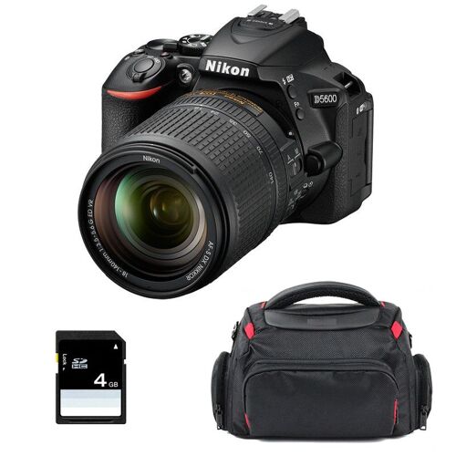 Nikon D5600 + AF-S DX 18–140 mm f/3,5–5,6G ED VR + Tasche + 4 GB SD-Karte