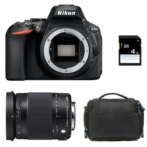 NIKON D5600 + SIGMA 18-300 Contemporary – 3 Jahre Garantie + Tasche + 4 GB SD-Karte