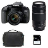 CANON EOS 800D + 18-55 IS STM + 75-300 III + Tasche + 4 GB SD-Karte
