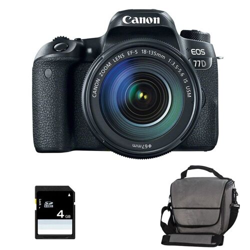 CANON EOS 77D + 18-135 IS + Tasche + 4 GB SD-Karte