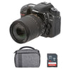NIKON D7500 Spiegelreflexkamera mit 20,9 Megapixel + Kit-Objektiv AF-S 18–140 mm F3,5–5,6G ED VR DX + Tasche + 16-GB-SD-Karte