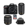 NIKON D7500 Spiegelreflexkamera mit 20,9 Megapixel + Kit-Objektiv AF-S 18–140 mm F3,5–5,6G ED VR DX + Tasche + 16-GB-SD-Karte