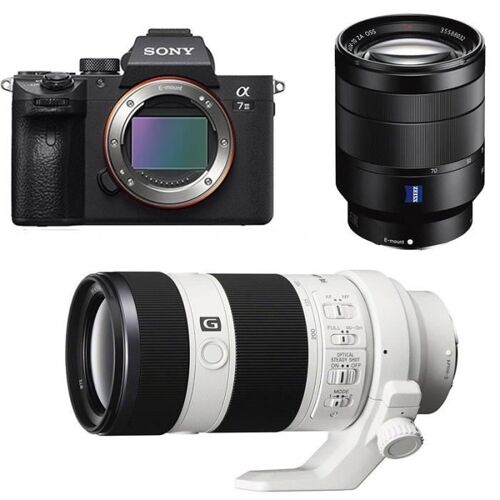 Sony Alpha 7 III Systemkamera mit 24,2 Megapixel + SEL-Objektiv 24–70 mm F4 ZA OSS + SEL-Objektiv 70–200 mm F4 G OSS